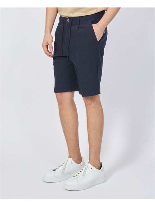 Yes Zee men's blue bermuda shorts with elastic YES ZEE | P780-EW000710